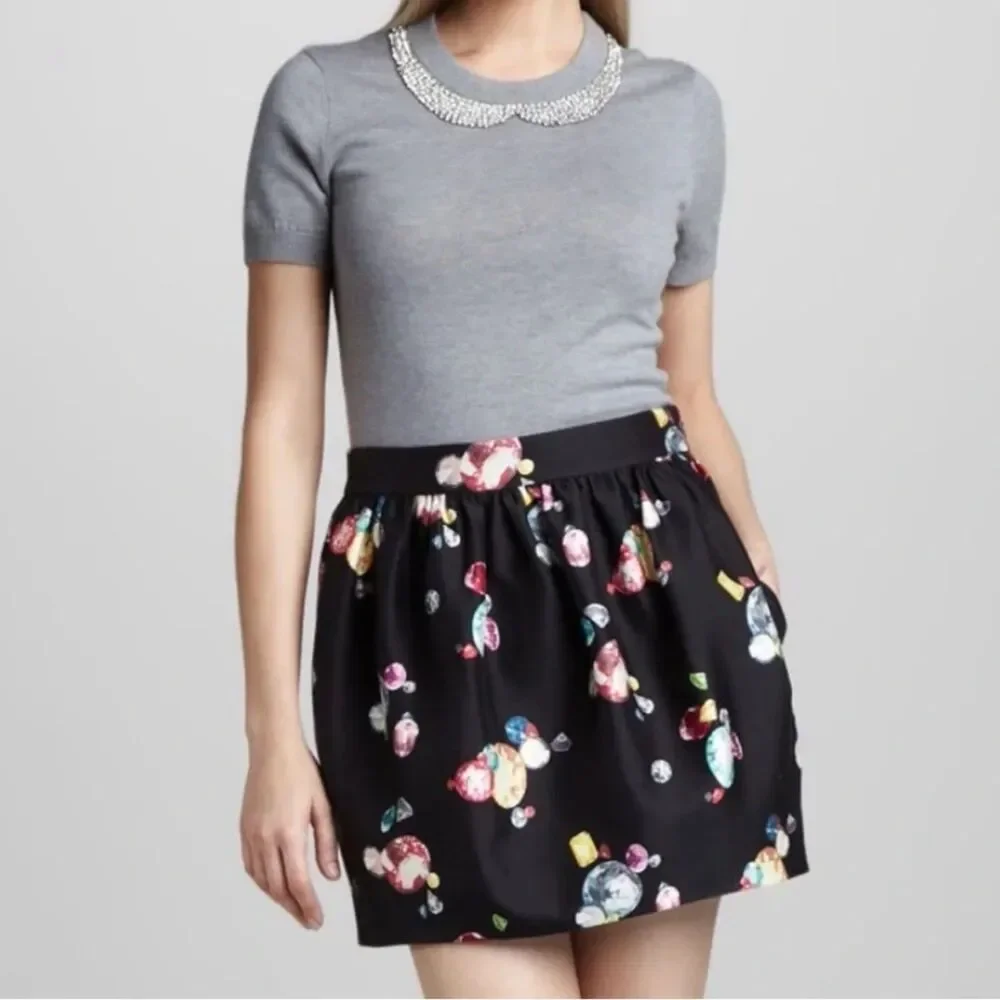 Kate Spade Jewel Mini Skirt Black Multi Colored Size 0
